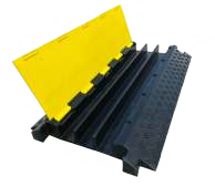 Black and yellow cable protector ramp