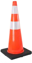 Orange reflective traffic cones
