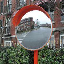 Convex traffic safety mirror